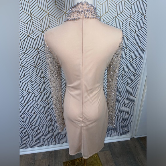Special occasion Beaded Sequin turtleneck dress mesh lining prettylittlething - Picture 8 of 13